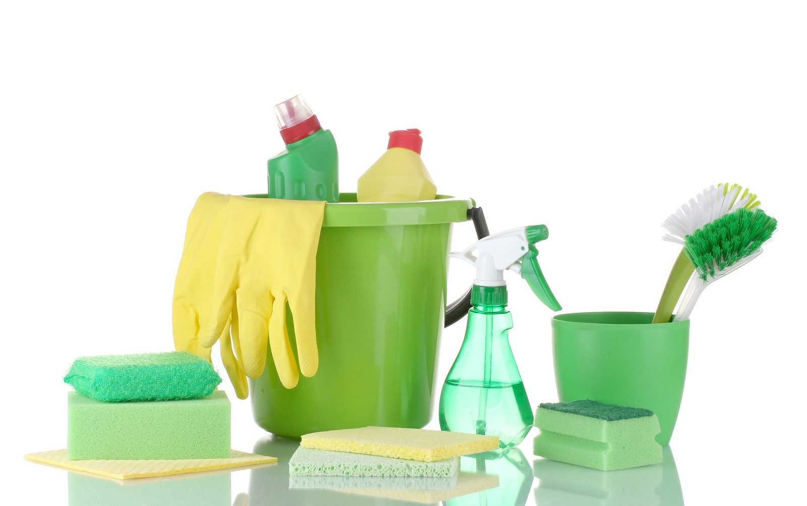 Cleaning products used by a cleaning service photo