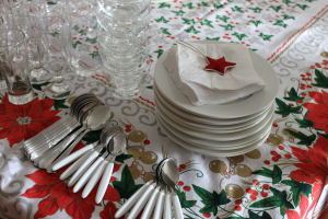 Christmas party table setting