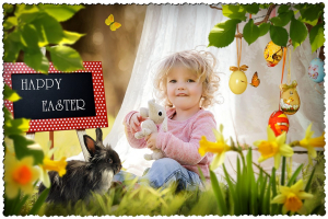 Little girl celebrating easter