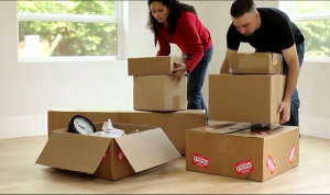 couple packing boxes to move