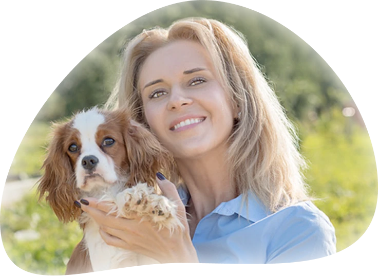Woman Smiling with Dog
