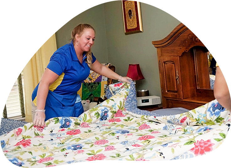 Maids making bed