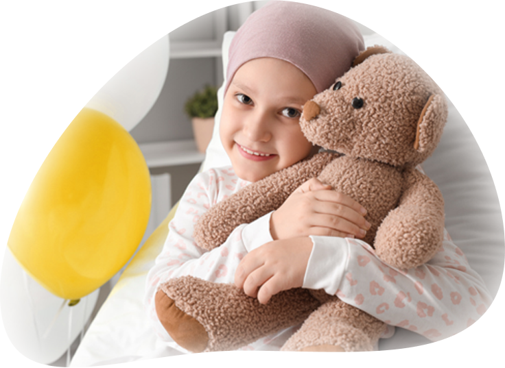 Child in Hospital with Teddy Bear